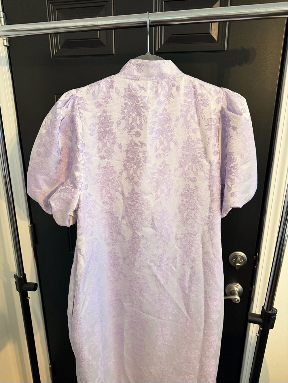 Lavender Floral Shopthemint Dress with Puff Sleeves - Picture 6 of 7